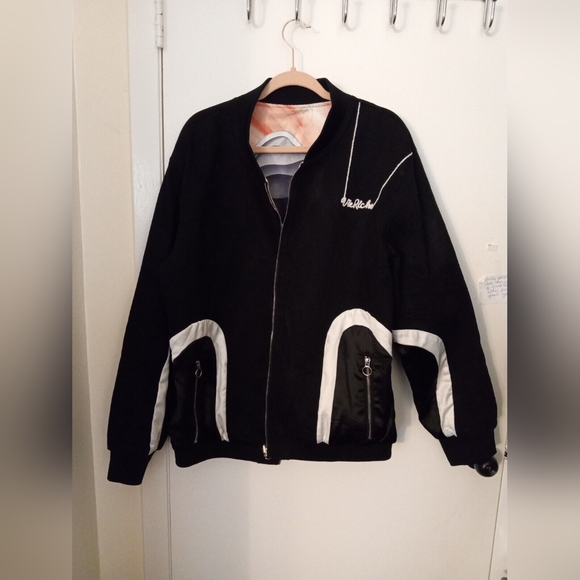 Vie + Riche/Men’s /Jacket Reversible Black Denim/Multicolor Polyester/SizeM - Picture 2 of 8